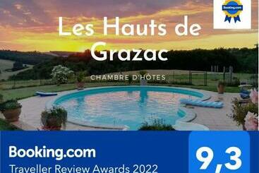 مبيت وإفطار Les Hauts De Grazac, Chambres Et Tables D Hôtes