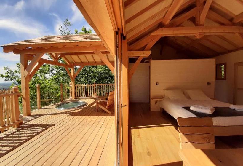 住宿加早餐  Cabanes Du Hérisson, Cabanes Perchées De Standing Avec Spa