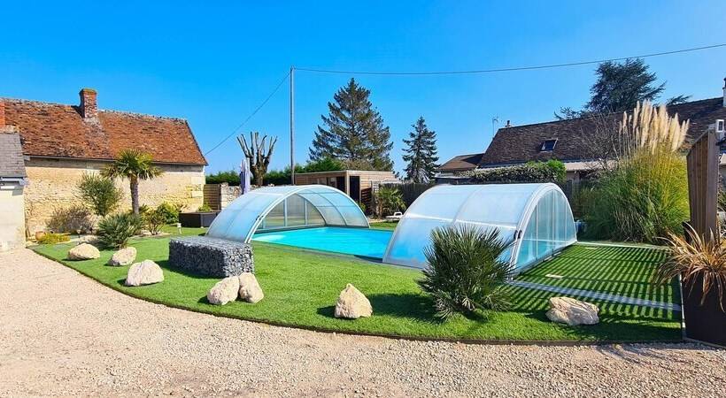 بنسيون Gîte Atypique 2 à 8 Personnes Avec Piscine Jacuzzi Proche Châteaux De La Loire