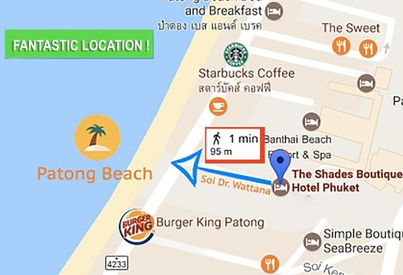 膳宿费 The Shades Hotel 50 Meter Beach Front