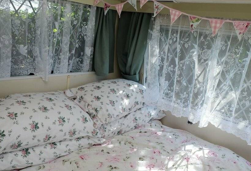 Kitty Unique 60s Caravan Set In Pretty Garden