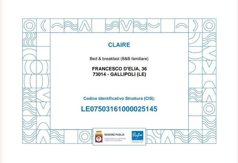 تختخواب و صبحانه Claire