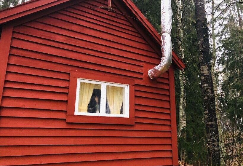 Tiny Hut In The Forest Overlooking The River