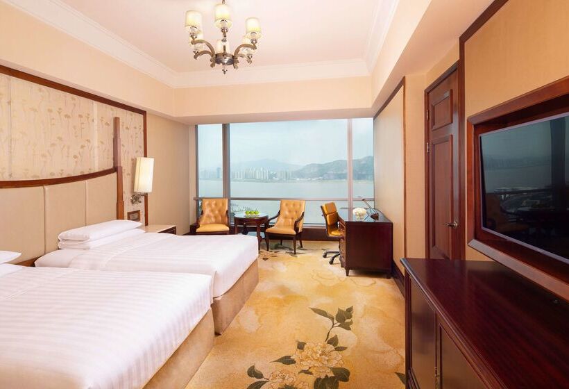 Hotel Shangri La Wenzhou A Panoramic View Of The River, Adjacent To Wenzhou International Convention And E
