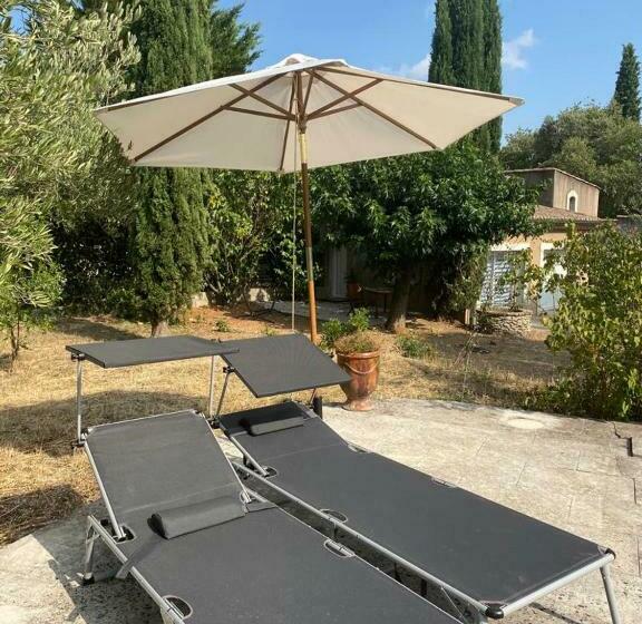 פנסיון Chambre Indépendante Avec Terrasse Privée Et Piscine