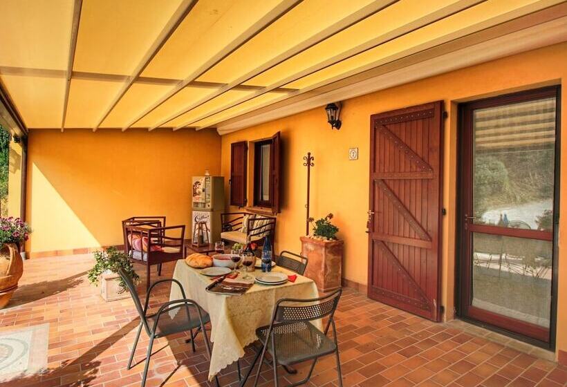 Country House With Swimming Pool And Garden With Mediterranean Plants