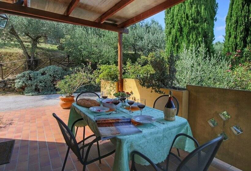 Country House With Swimming Pool And Garden With Mediterranean Plants