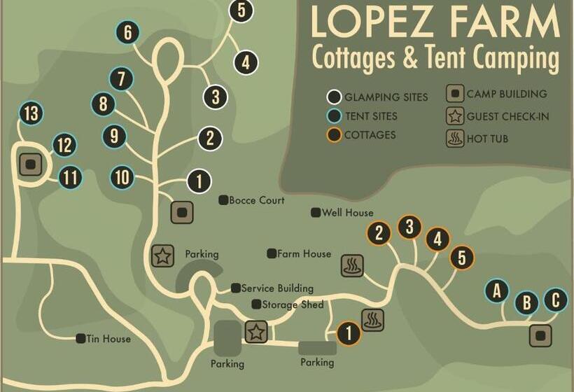 فندق Lopez Farm Cottages & Tent Camping