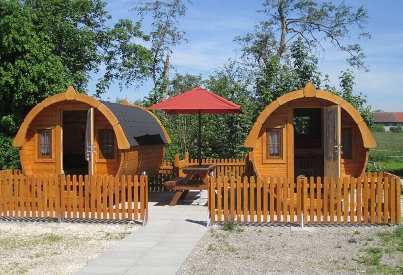 ホテル Schlaffass Camping Gutshof Donauried