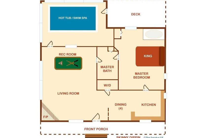 Skinny Dippin 1 Br Cabin By Redawning