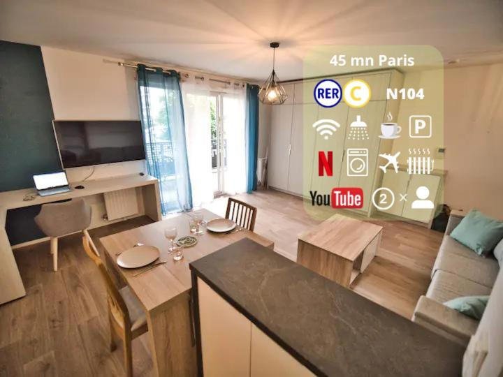 Disponible   Appartement Entier Neuf   8mn à Pied Rer C Paris, Parking Rue Gratuit, En Face Hôpital