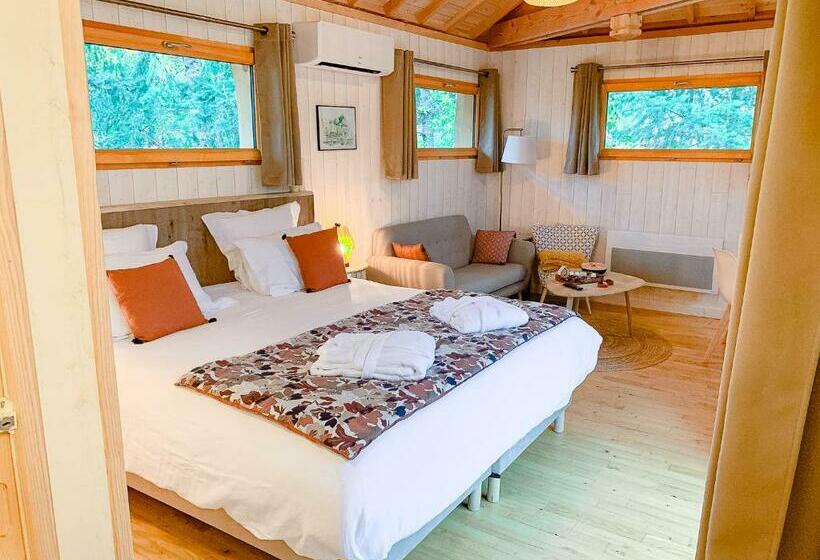 فندق Cabane Château Hôtel Luxe Avec Spa Privatif Aulteribe   Le Peydébé