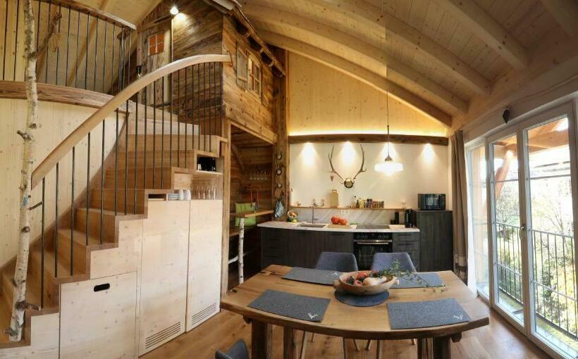 Ferienwohnung Birkennest Sauna Freisitz Almhütte