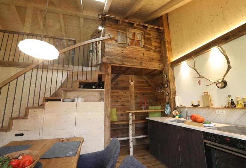 Ferienwohnung Birkennest Sauna Freisitz Almhütte