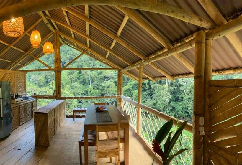 مبيت وإفطار Ecocabaña Pocahontas En Rio Santo Domingo, Melcocho