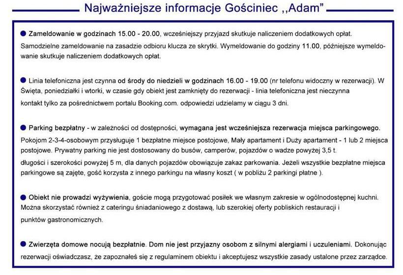 펜션 Gościniec Adam