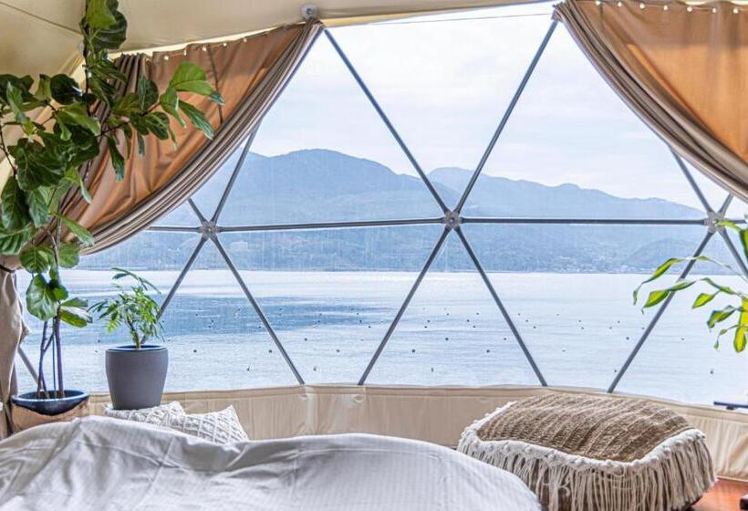 فندق Itoshima Sdgs Village Chikyu Mirai 海の大パノラマ 全室オーシャンビューのドームテント