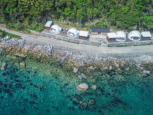 فندق Itoshima Sdgs Village Chikyu Mirai 海の大パノラマ 全室オーシャンビューのドームテント
