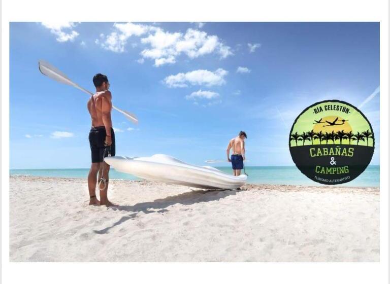 בית מלון כפרי Cabañas Camping Ria Celestun