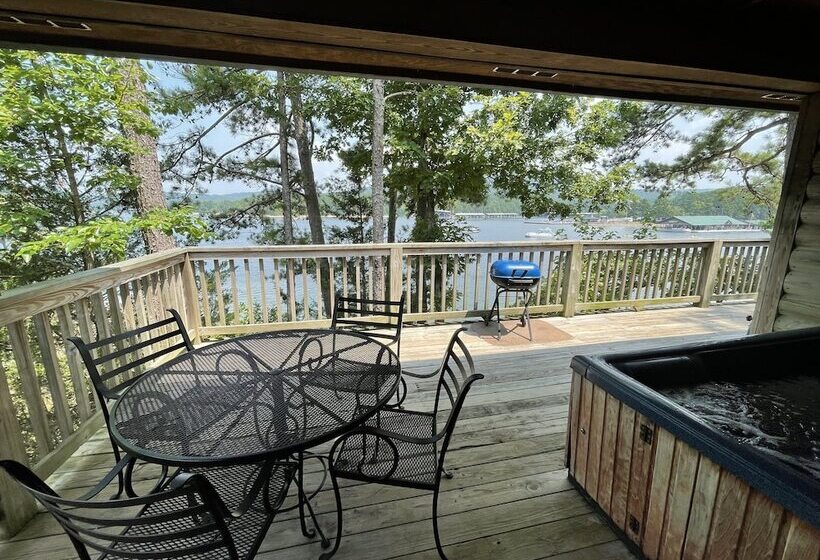 Lake View Two Bedroom, Two Bath Loft, Log Sided Cottage With Private Hot Tub Overlooking Lake Ouachi