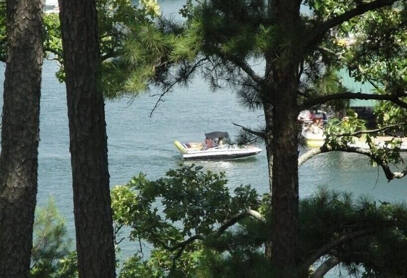 Lake View Two Bedroom, Two Bath Log Sided Cottage With Private Hot Tub Overlooking Lake Ouachita. By