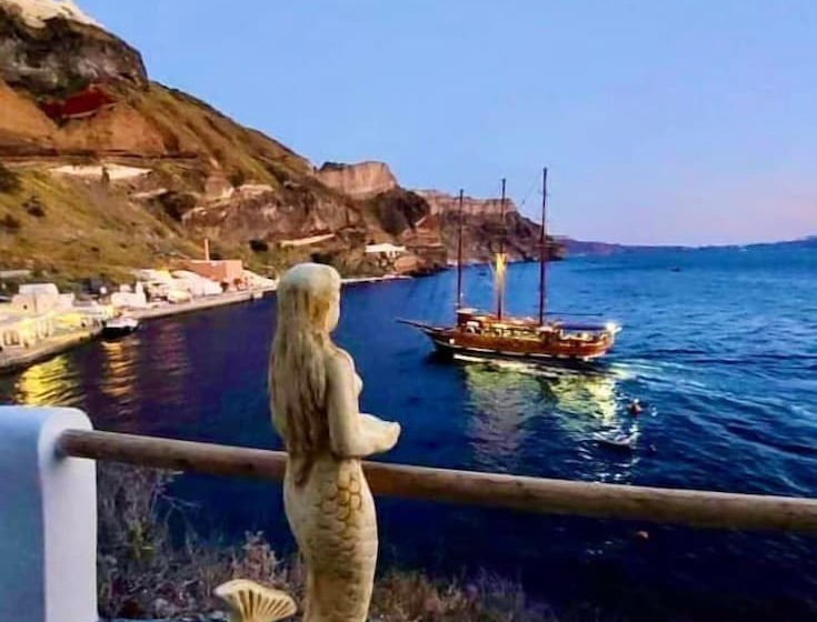 膳宿费 Studio In Old Port Of Fira, Sea View, Santorini