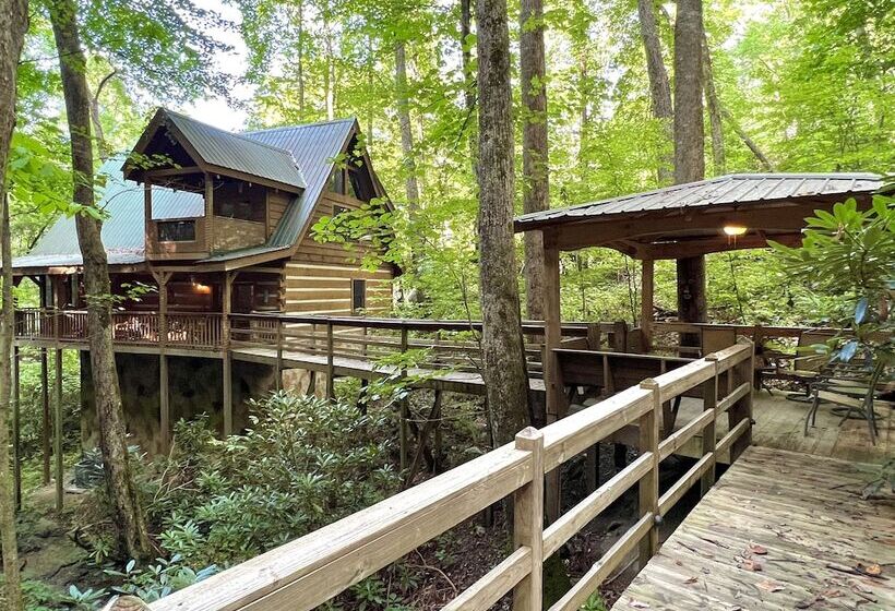 Streamsong Secluded Creek View Cabin With Hot Tub And Pool Table By Redawning