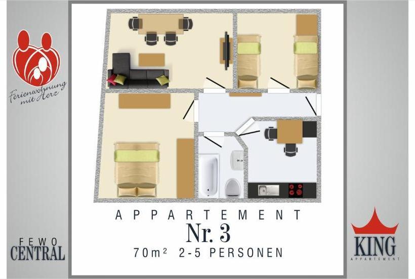 فندق Wimaria Apartments  Fewo Central