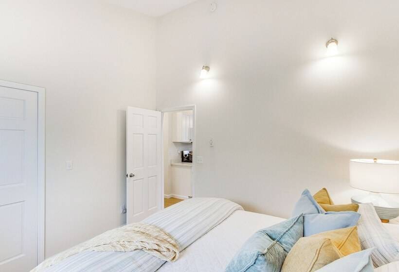 Airy Coastal Escape W/ Deck   Steps To Beach!