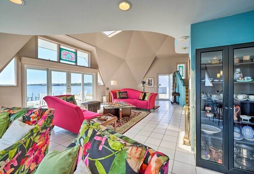 Atlantic Coast Dome Home Across From Sound W/ View