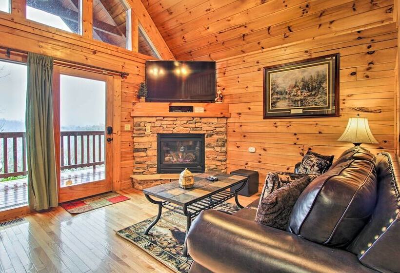 Breathtaking View  Cabin W/ Game Room & Hot Tub!