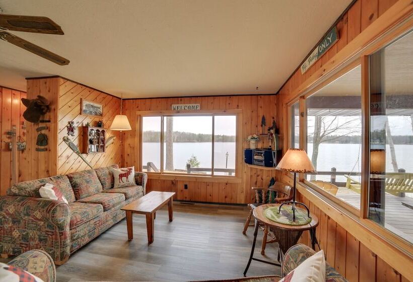 Lakefront Cabin W/ Private Dock & Beach!