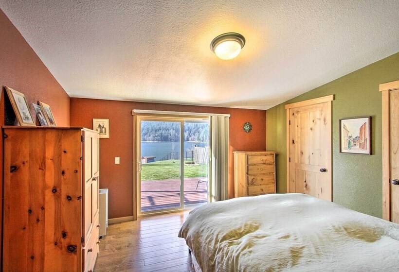 Lakefront Cabin W/ Stunning Mountain Views & Dock!