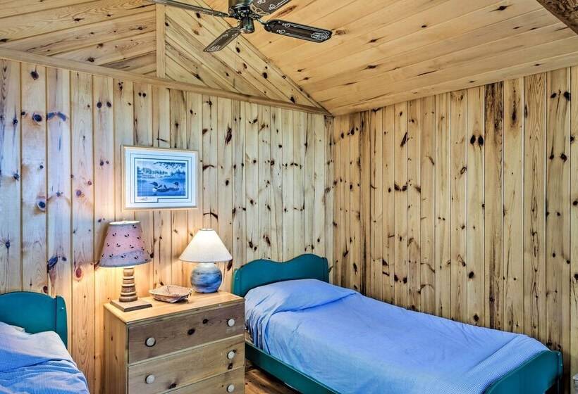 Rustic Cozy Cabin On Island Lake W/ Fire Pit, Dock