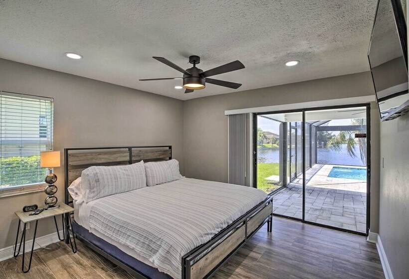 Canal Front Cape Coral Home: Pool & Patio