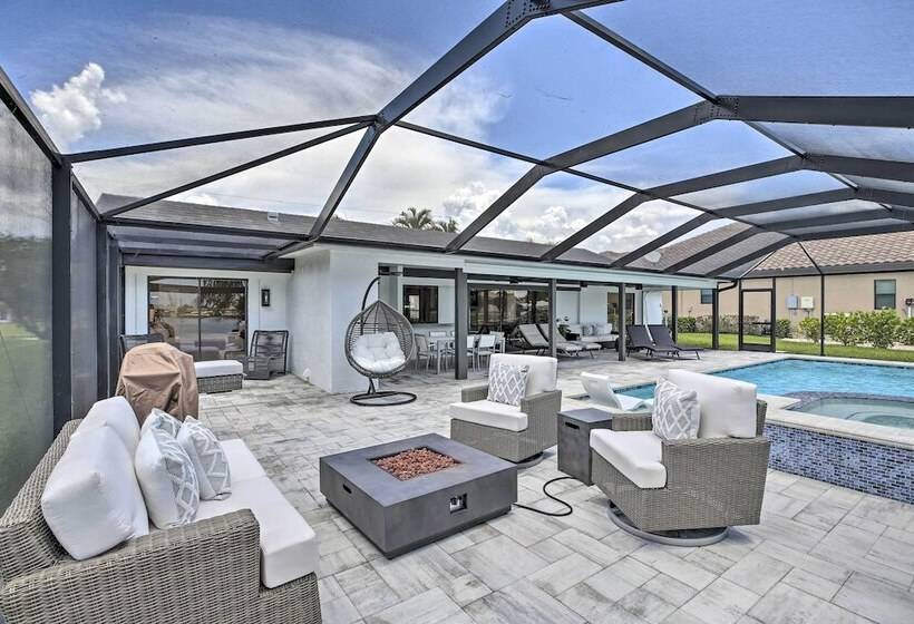 Canal Front Cape Coral Home: Pool & Patio