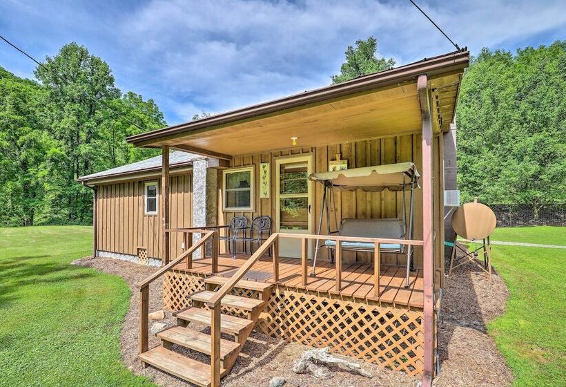 Porch & On Site Creek: Marshall Cabin Retreat