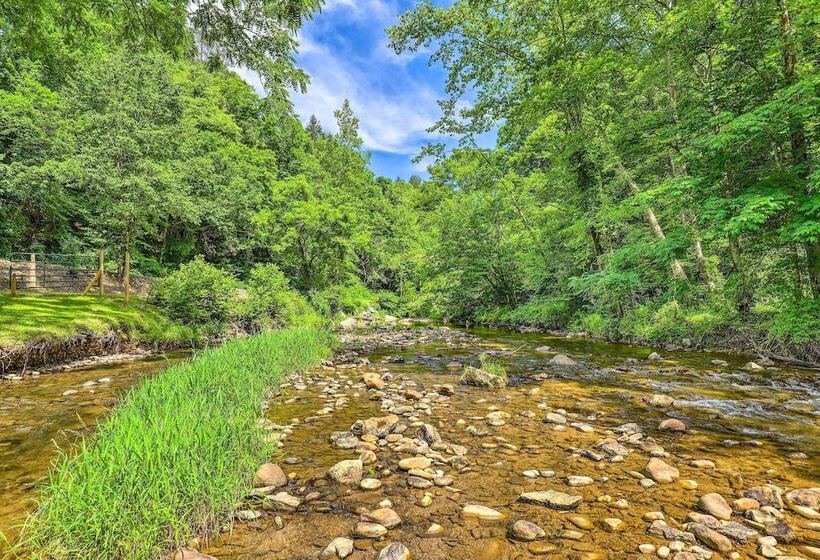 Porch & On Site Creek: Marshall Cabin Retreat