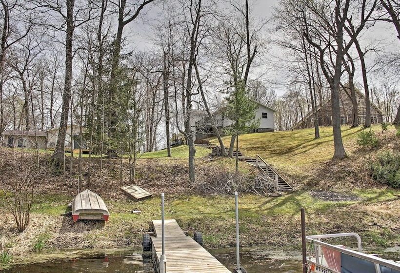 Cozy Balsam Lake Home: Deck, Private Dock + Kayaks