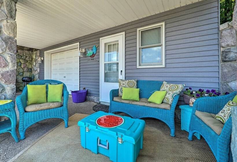 Lakefront Newaygo Home   Private Dock, Kayaks