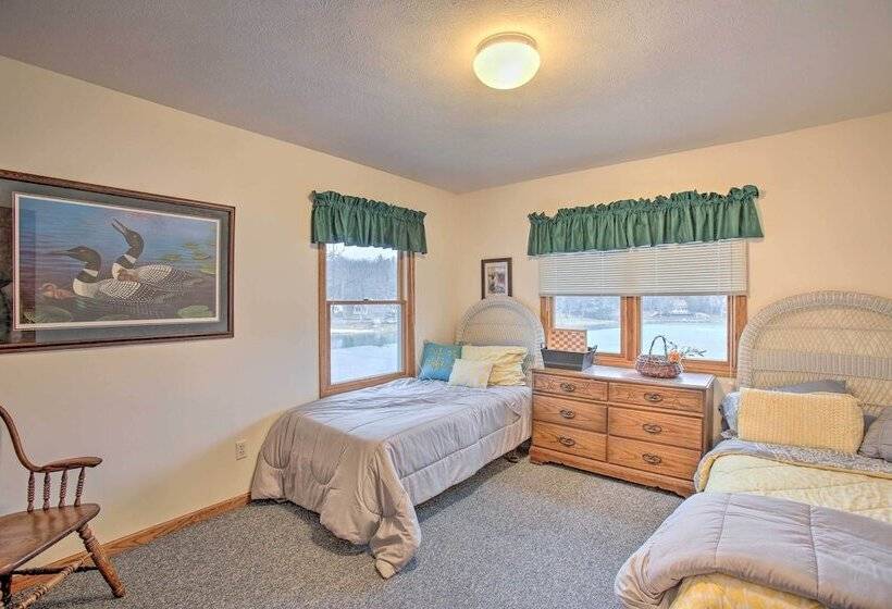 Lakefront Newaygo Home   Private Dock, Kayaks