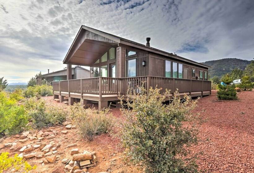 Hot Tub, Deck & Mtn View: Lavish Cabin In Pine!