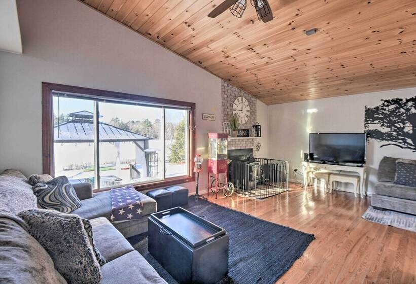 New Hampshire Home W/ Private Beach, Dock & Rafts!