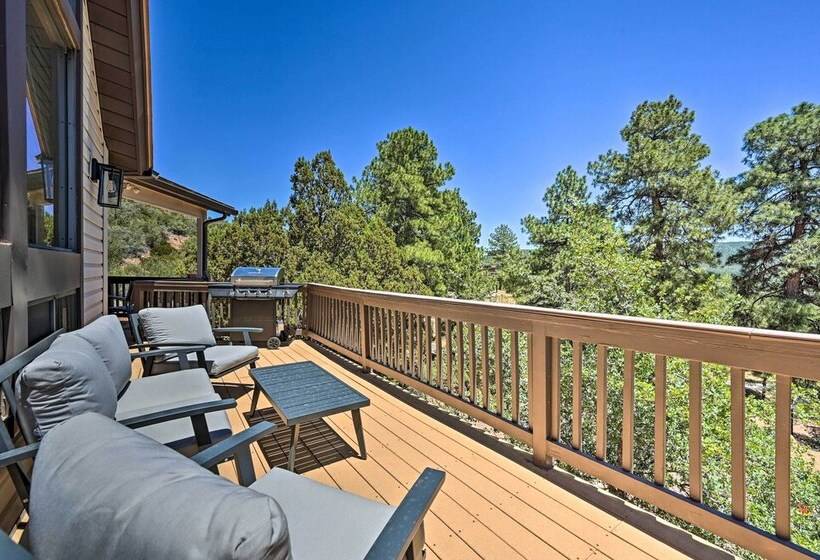 Chalet Style Pine Cabin W/ Wraparound Deck & Views