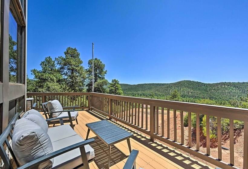 Chalet Style Pine Cabin W/ Wraparound Deck & Views