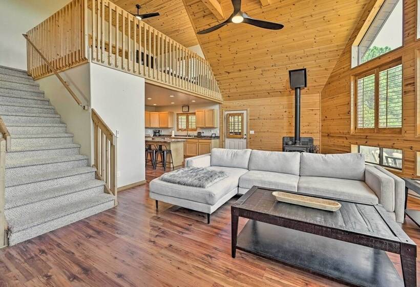 Chalet Style Pine Cabin W/ Wraparound Deck & Views