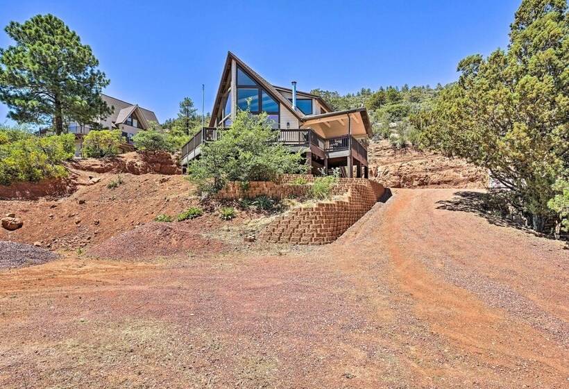 Chalet Style Pine Cabin W/ Wraparound Deck & Views