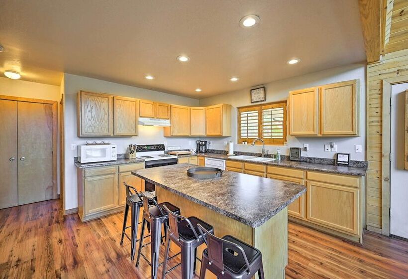 Chalet Style Pine Cabin W/ Wraparound Deck & Views