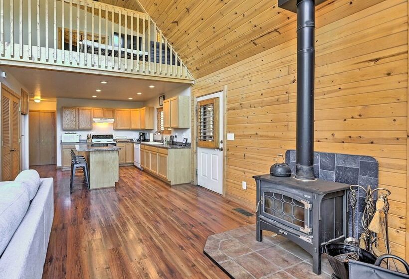 Chalet Style Pine Cabin W/ Wraparound Deck & Views