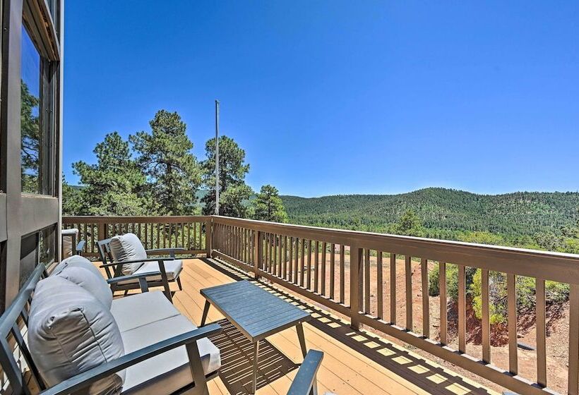 Chalet Style Pine Cabin W/ Wraparound Deck & Views